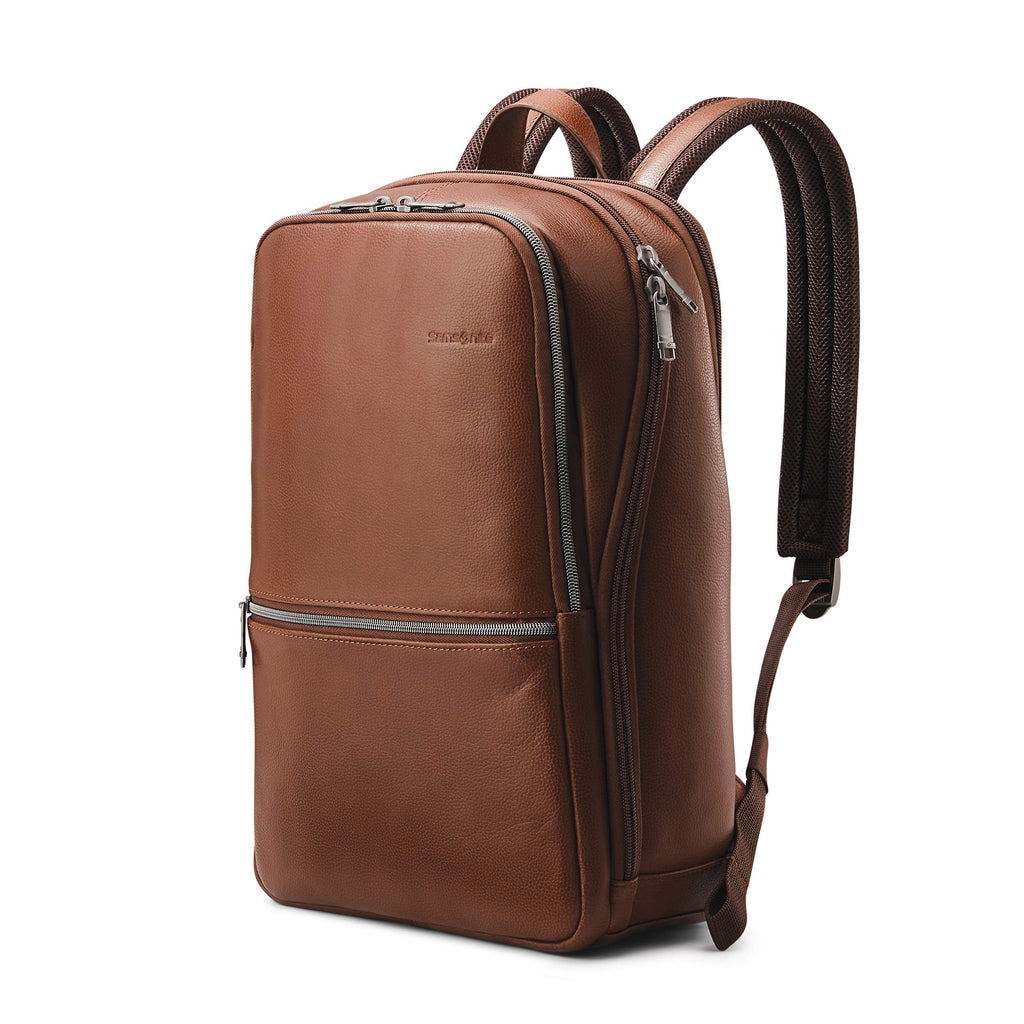 Slim Leather Backpack – Cognac