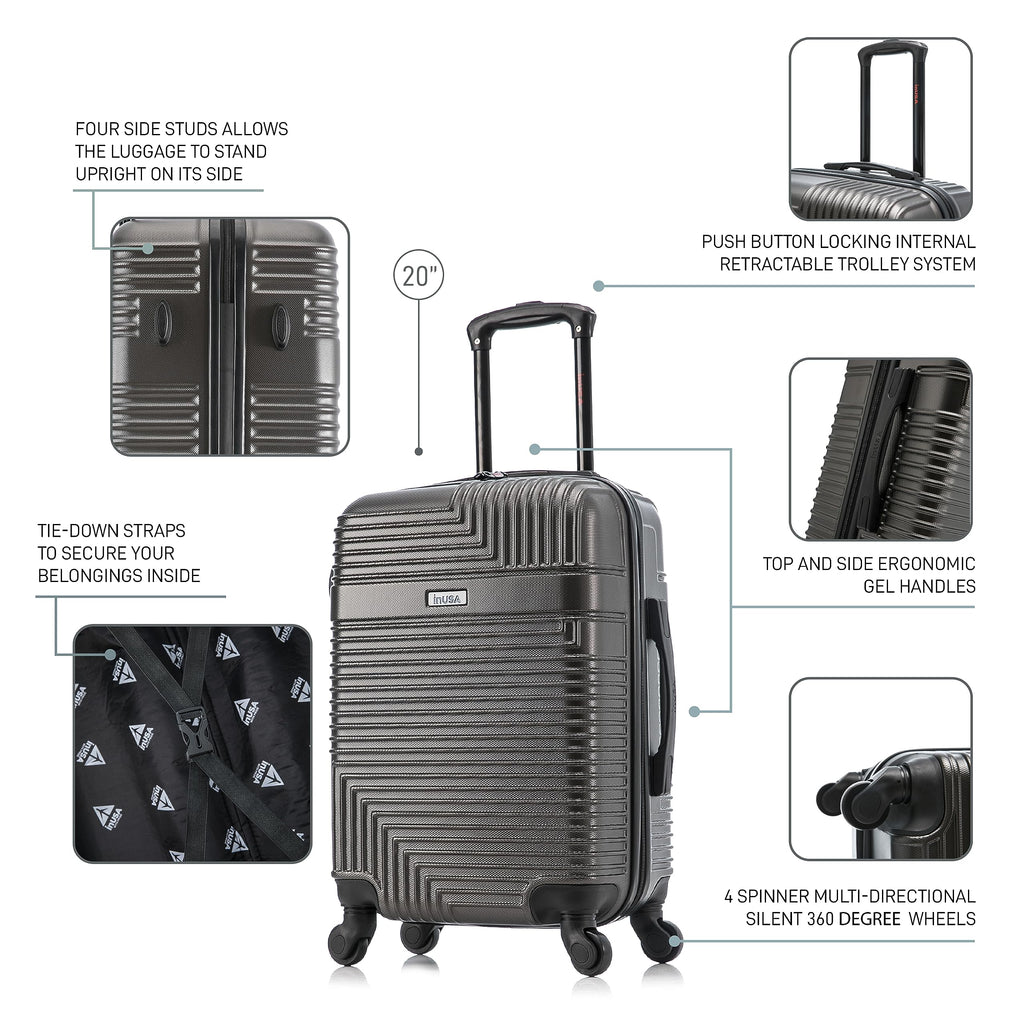 20" Hardshell Carry-On Luggage – Charcoal