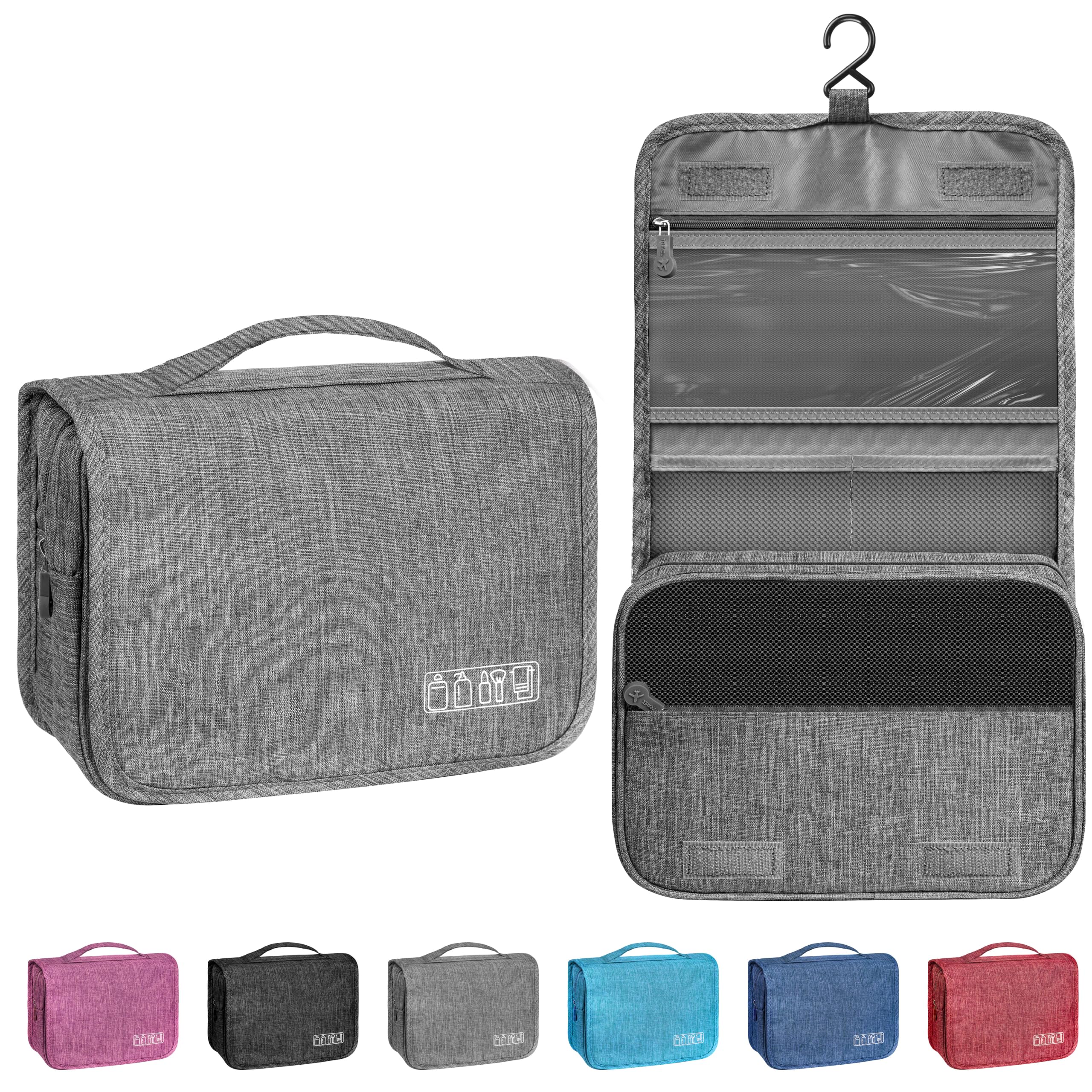 Hanging Travel Toiletry Bag – Grey